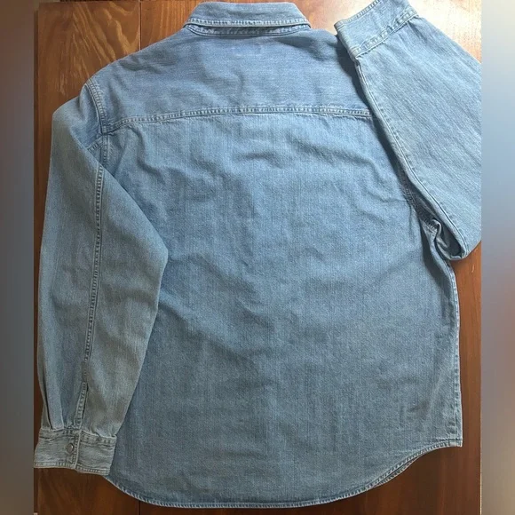Levi's blue denim 100% cotton button up long sleeve shirt | metal buttons | XXL - Picture 6 of 11